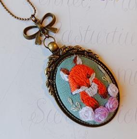 Handmade Cottagecore Embroidery Retro Necklace