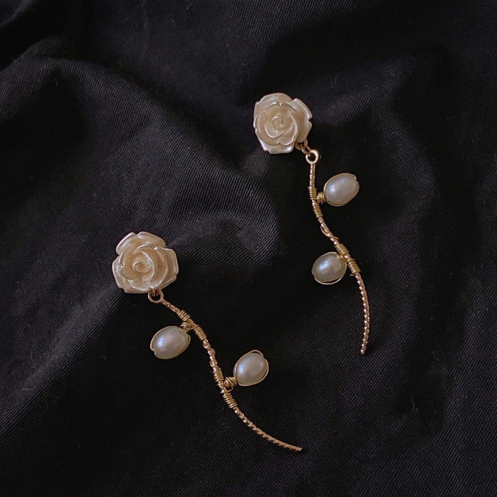 Vintage Style Rose Ear Pins