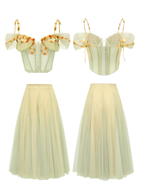 Fairy Wildflower Corset & Tulle Skirt