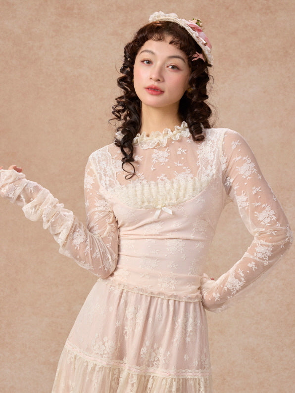 Victorian Lace Ruffle Top & Skirt