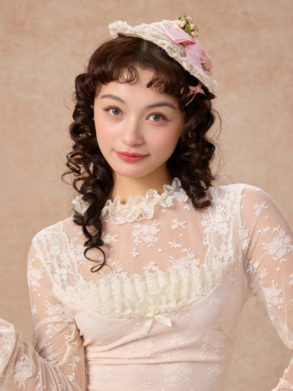 Victorian Lace Ruffle Top & Skirt