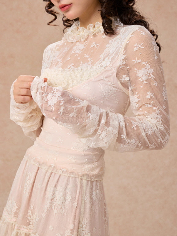 Victorian Lace Ruffle Top & Skirt