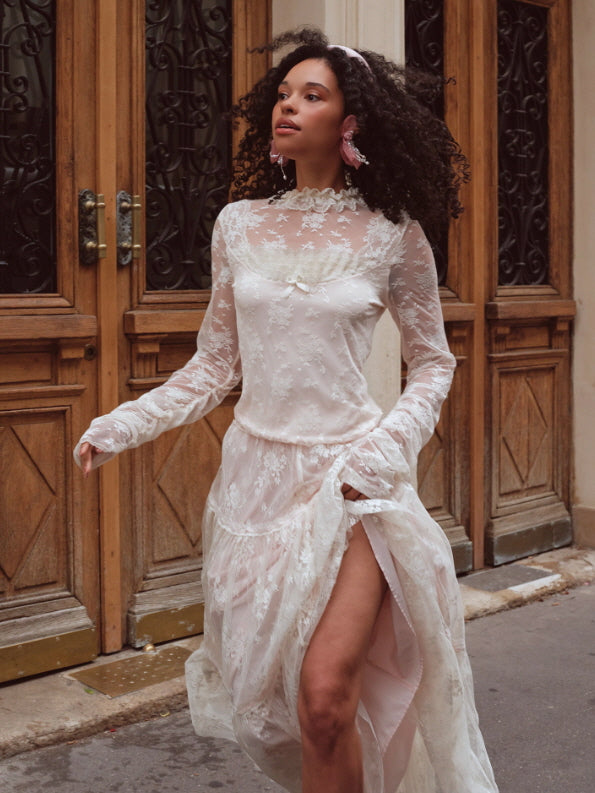 Victorian Lace Ruffle Top & Skirt