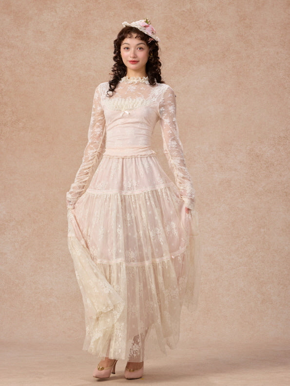 Victorian Lace Ruffle Top & Skirt