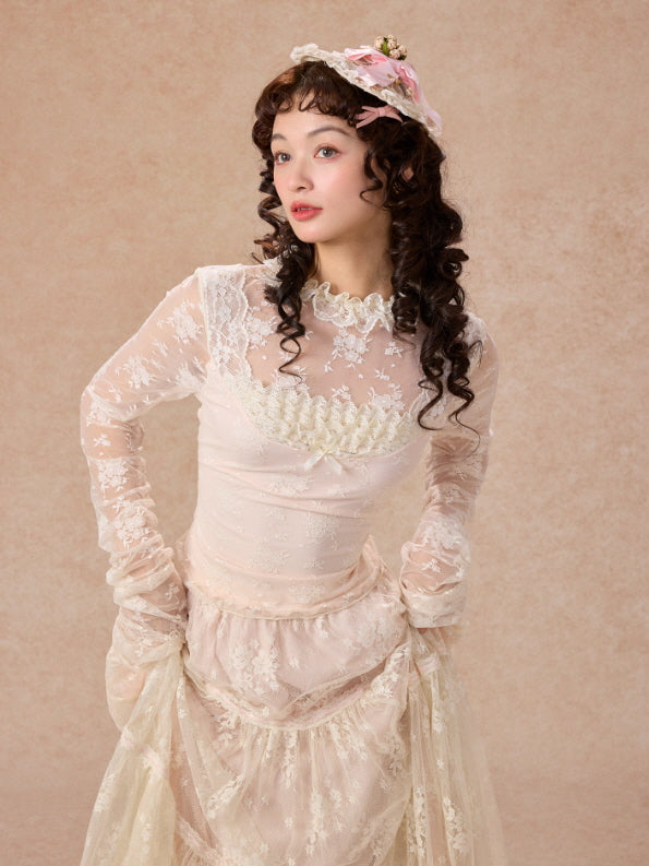 Victorian Lace Ruffle Top & Skirt