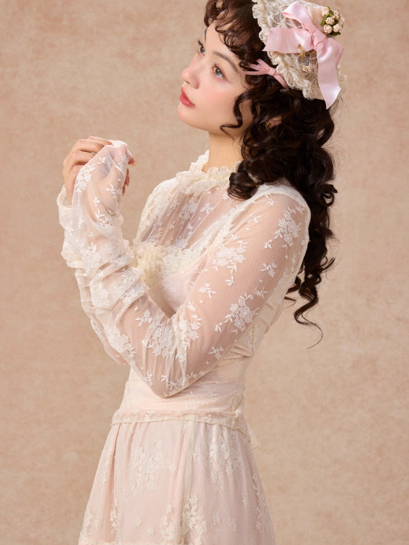 Victorian Lace Ruffle Top & Skirt