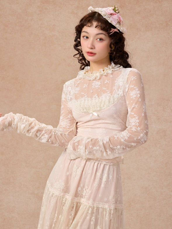 Victorian Lace Ruffle Top & Skirt