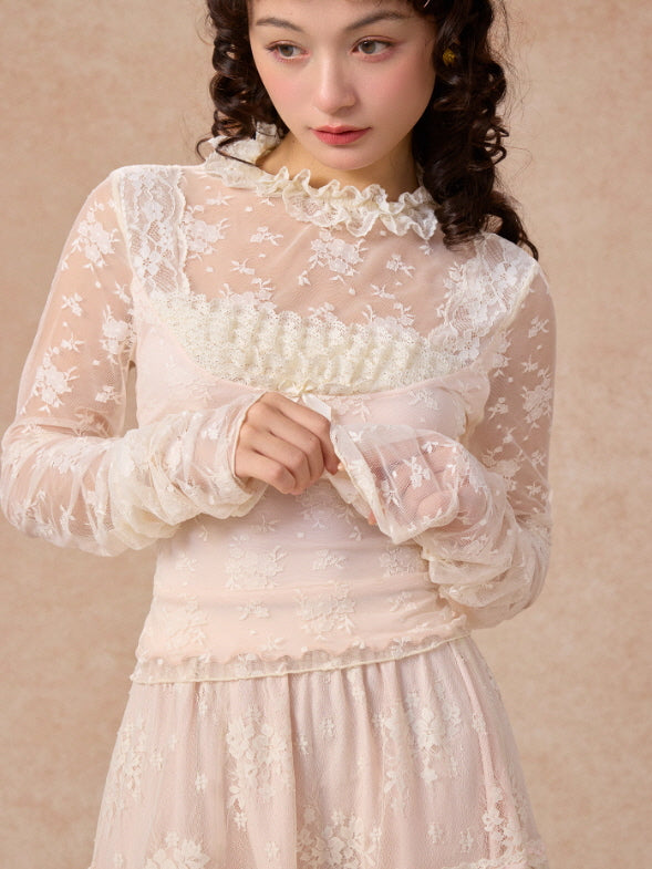 Victorian Lace Ruffle Top & Skirt