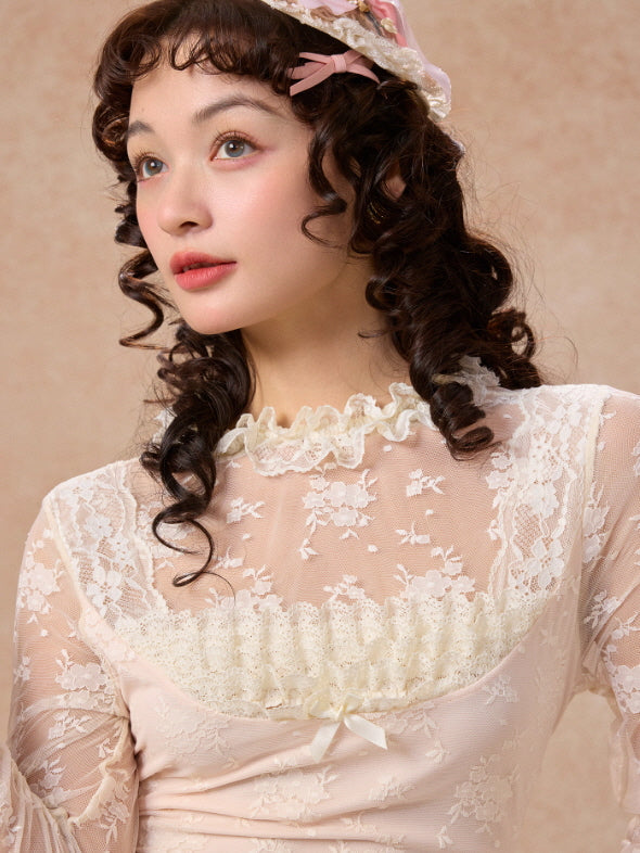 Victorian Lace Ruffle Top & Skirt