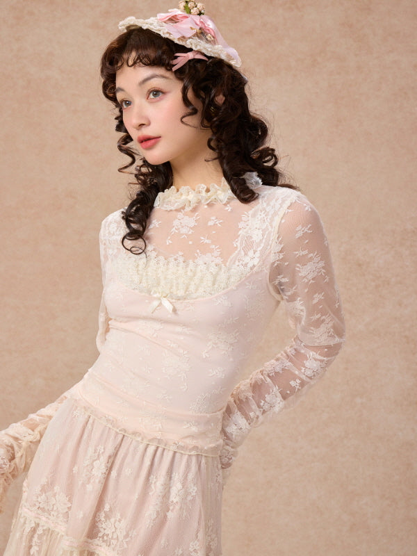 Victorian Lace Ruffle Top & Skirt