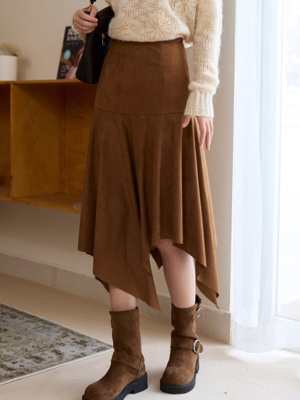 Classic Brown Asymmetrical Skirt