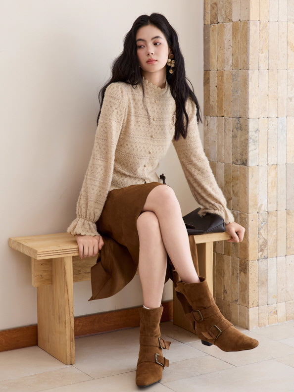 Classic Brown Asymmetrical Skirt