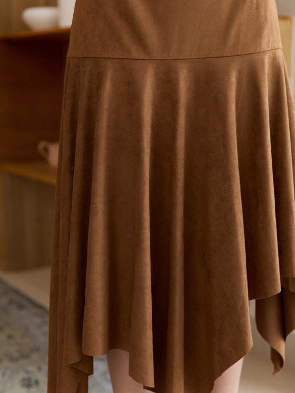 Classic Brown Asymmetrical Skirt