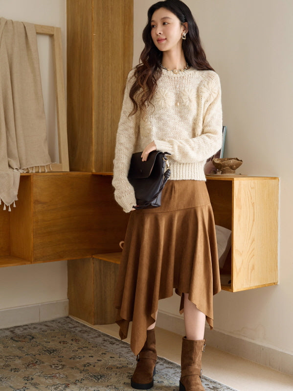 Classic Brown Asymmetrical Skirt