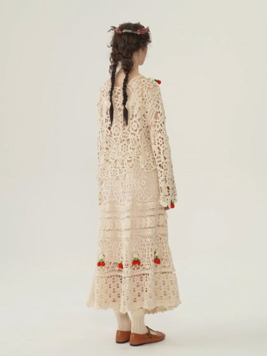 Cherry Garden Crochet Lace Skirt