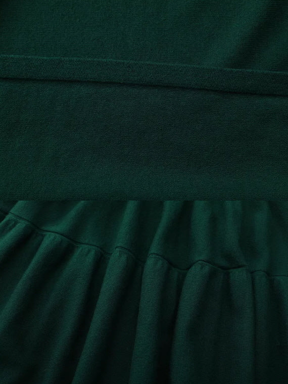 Evergreen Forest Embroidered Wool Skirt