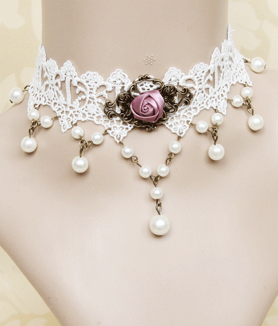Vintage Style Lace Rose Choker