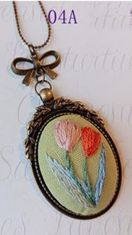 Handmade Cottagecore Embroidery Retro Necklace