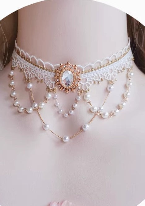 Handmade  lace choker necklace