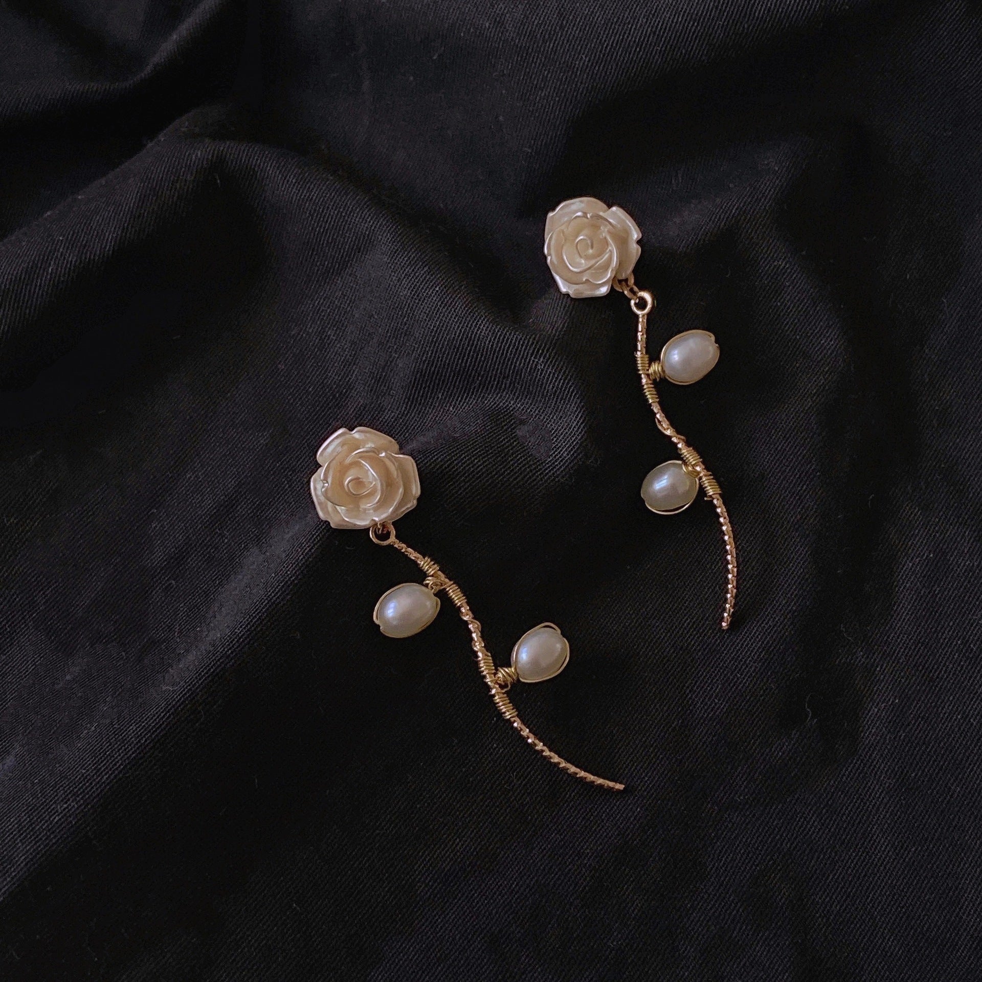 Vintage Style Rose Ear Pins