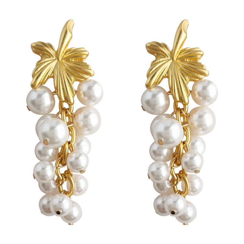 Cottagecore Grape Pearl Ear Pins