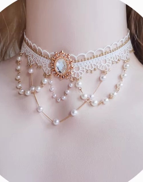 Handmade  lace choker necklace